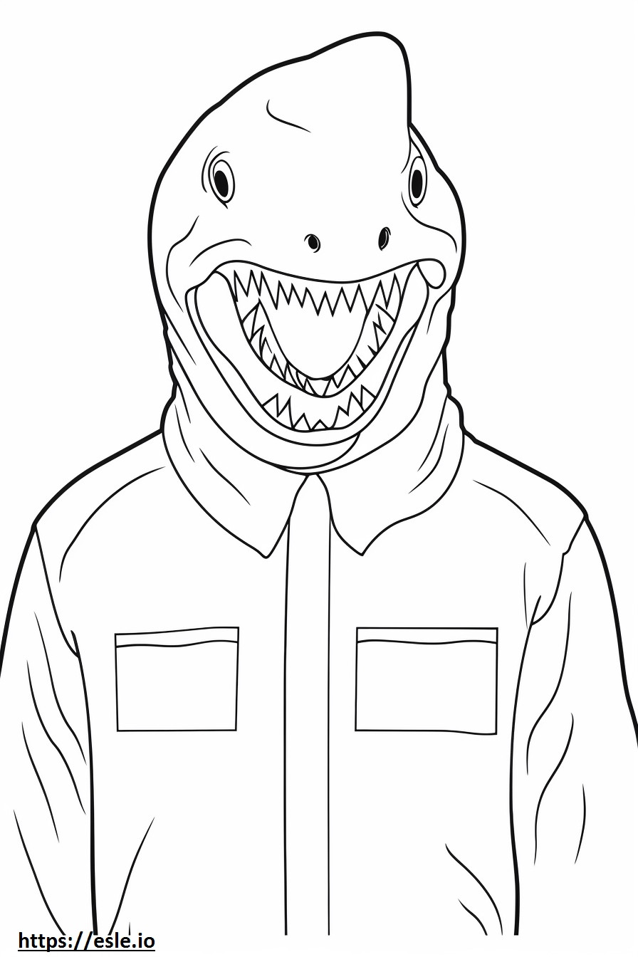 Pyjama Shark face coloring page