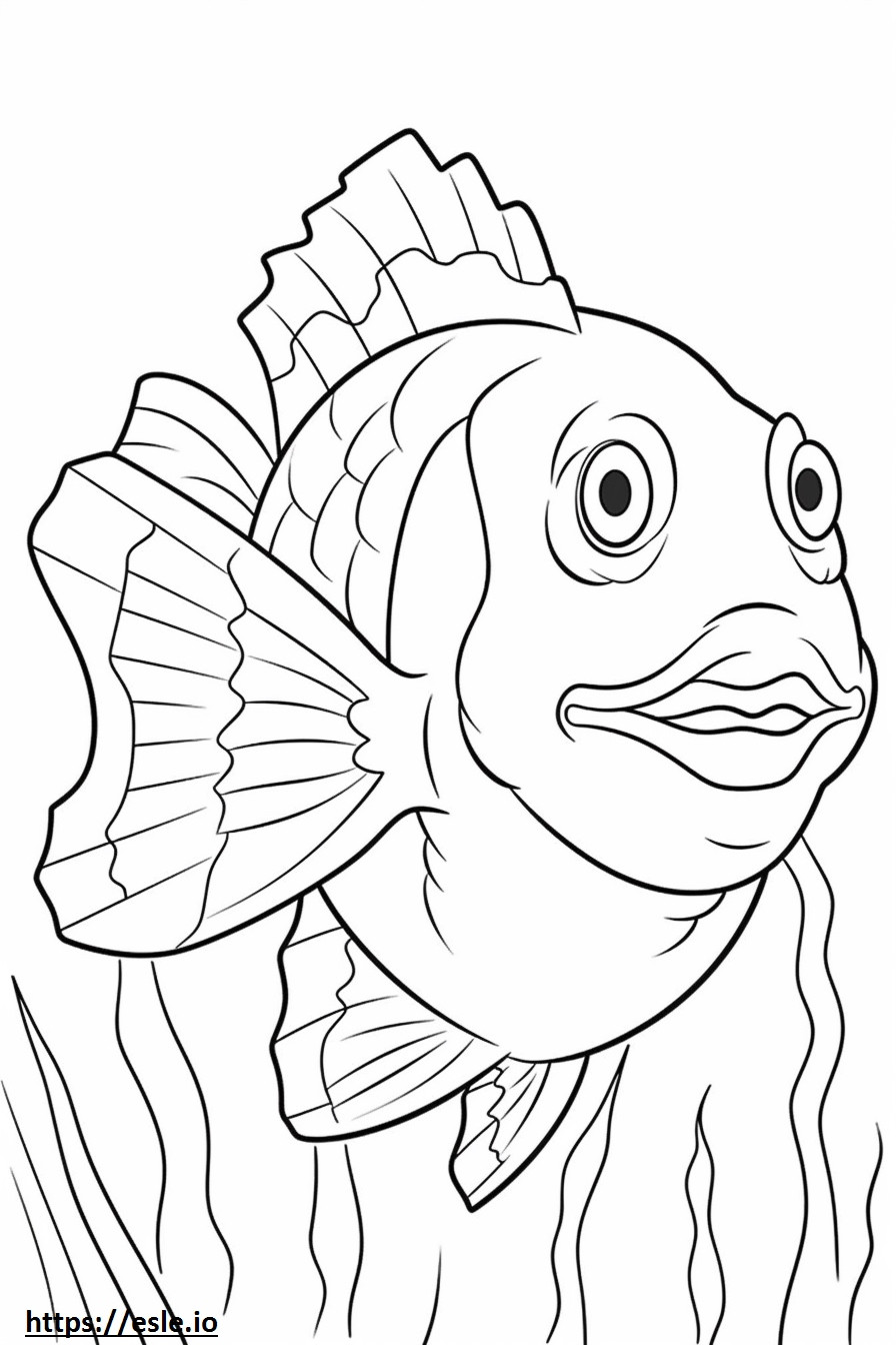 Rockfish cute coloring page