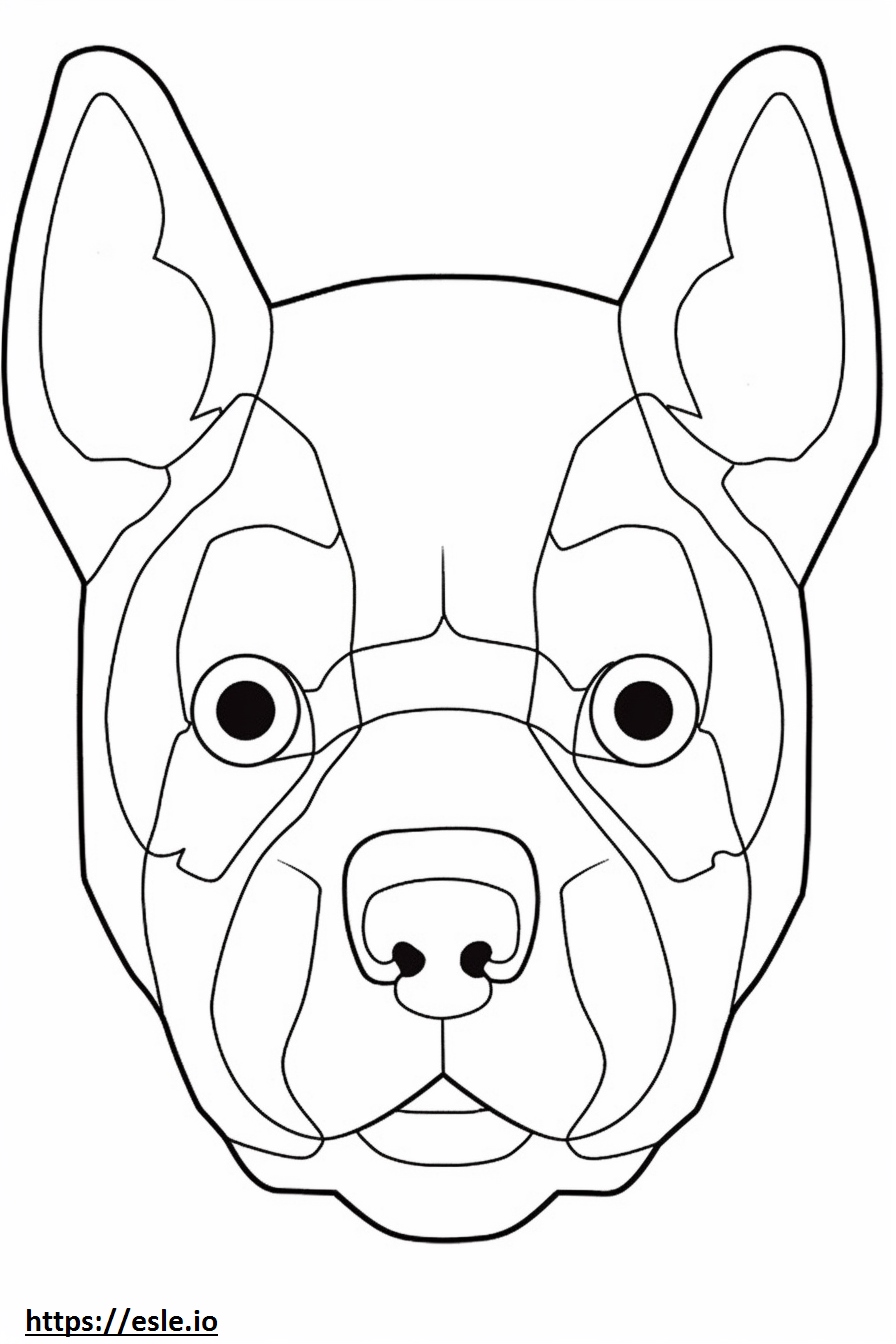 Faccia da bulldog francese 2 da colorare