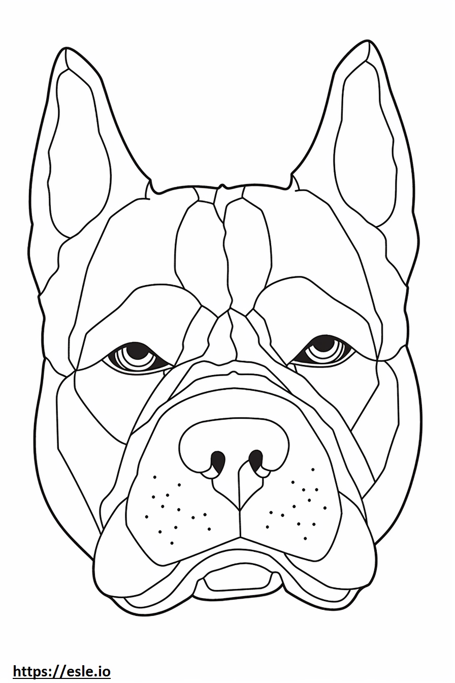 Cara de Bulldog Francés 3 para colorear y descargar