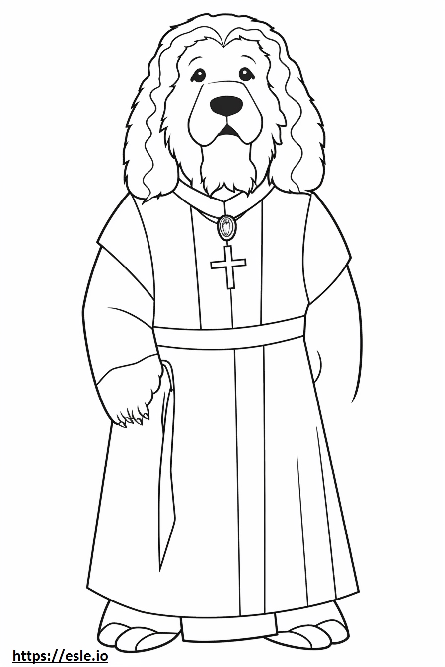 Saint Berdoodle Full Body Coloring Page