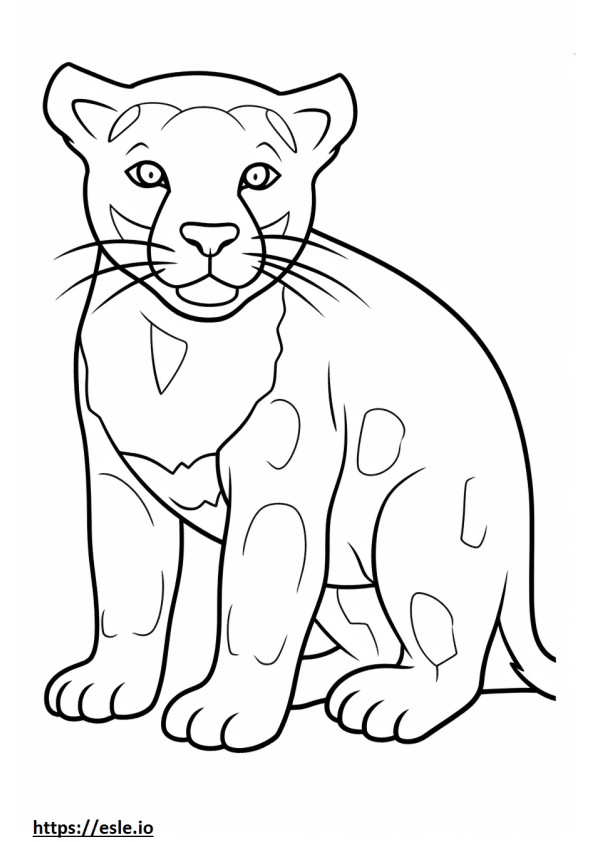 jaguar kawaii para colorear e imprimir