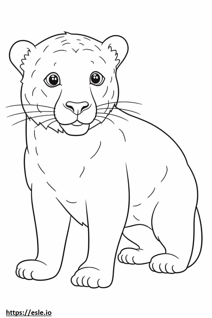 Jaguar Kawaii para colorir