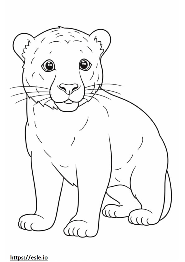 Jaguar Kawaii para colorir