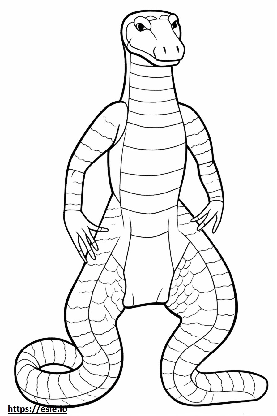 Red Diamondback Rattlesnake full body coloring page