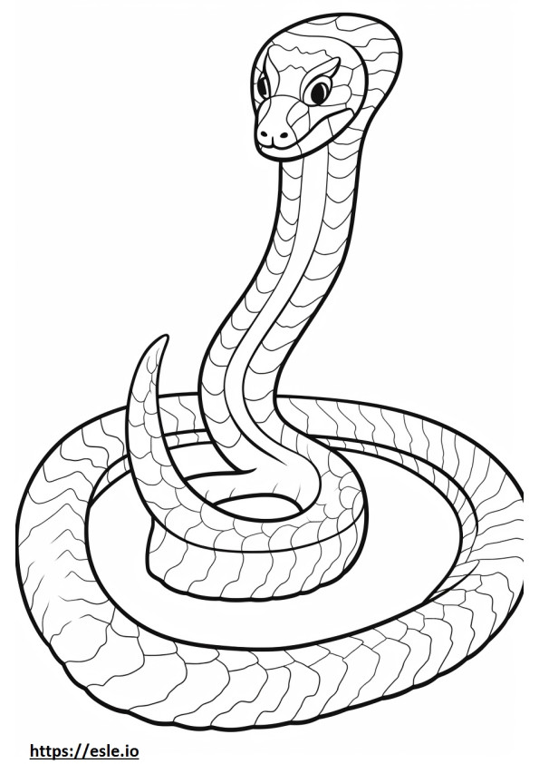 Corpo intero del serpente a sonagli Diamondback rosso da colorare