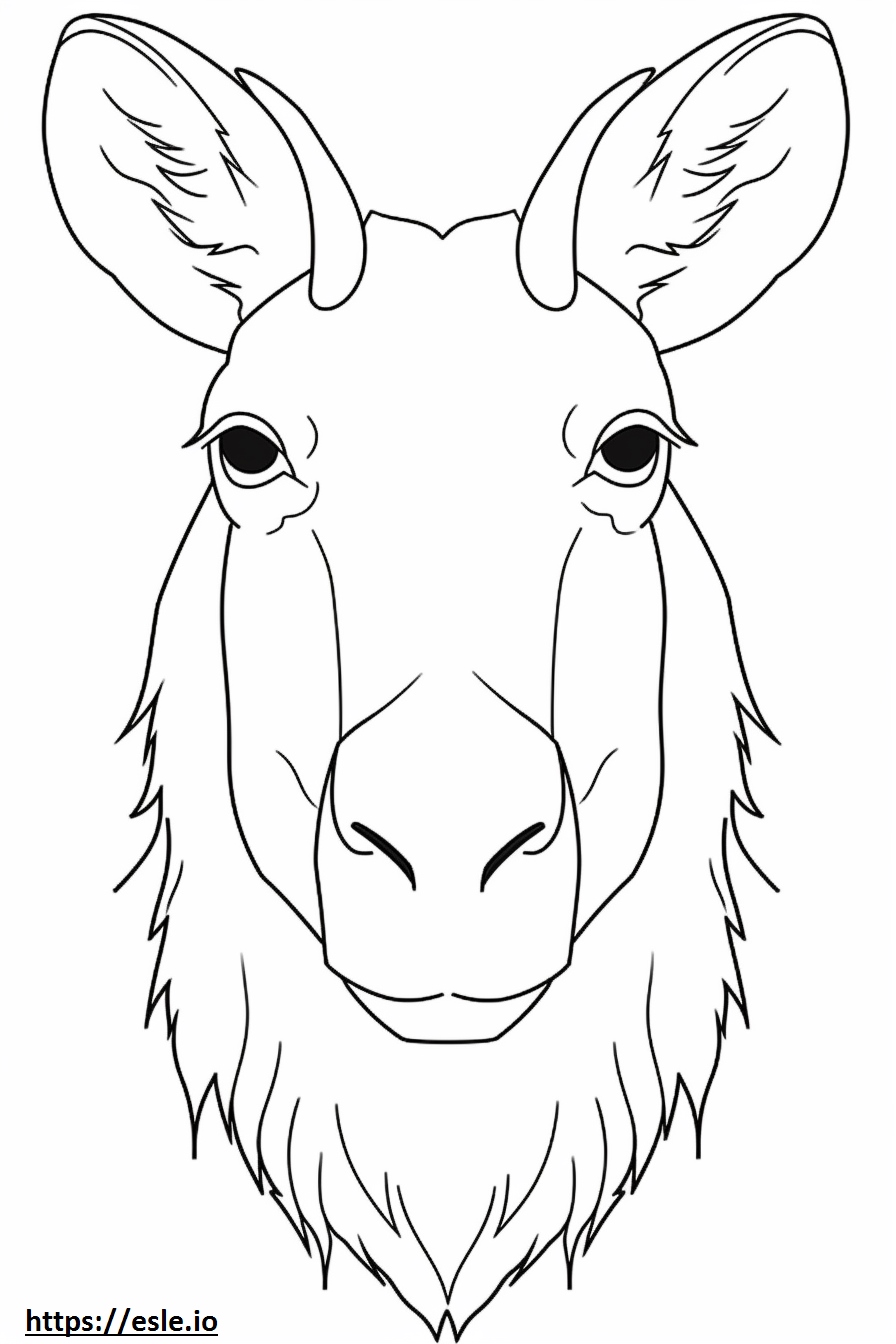 Goral face 1 coloring page