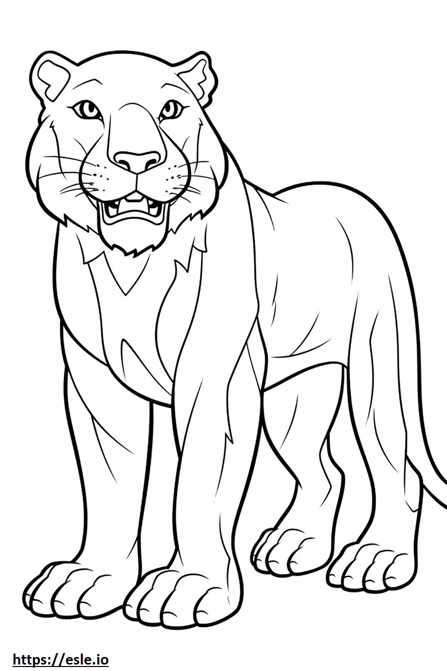 Tigru cu dinți de sabie drăguț de colorat