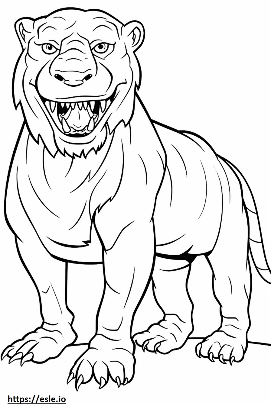 Tigre Dente de Sabre fofo para colorir