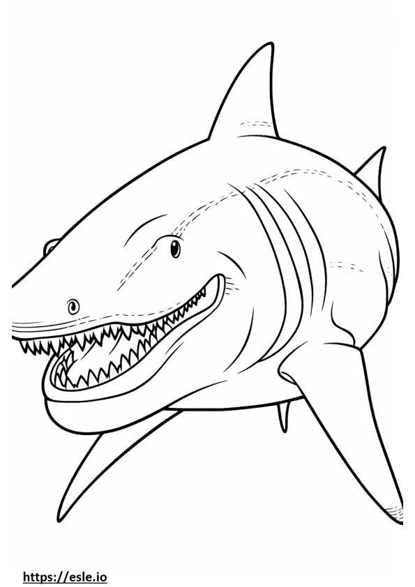 Cara de tiburón peregrino para colorear e imprimir