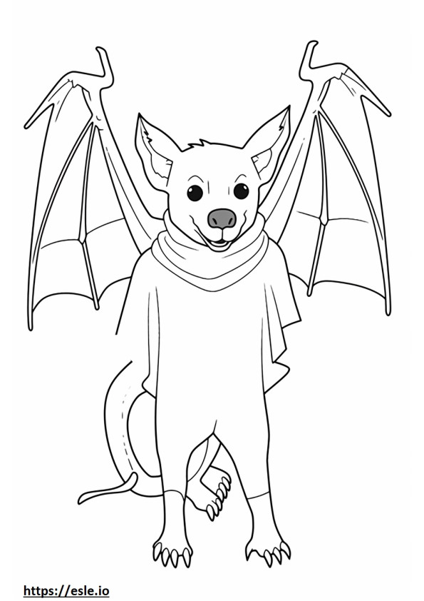 Mexican Free-Tailed Bat full body coloring page