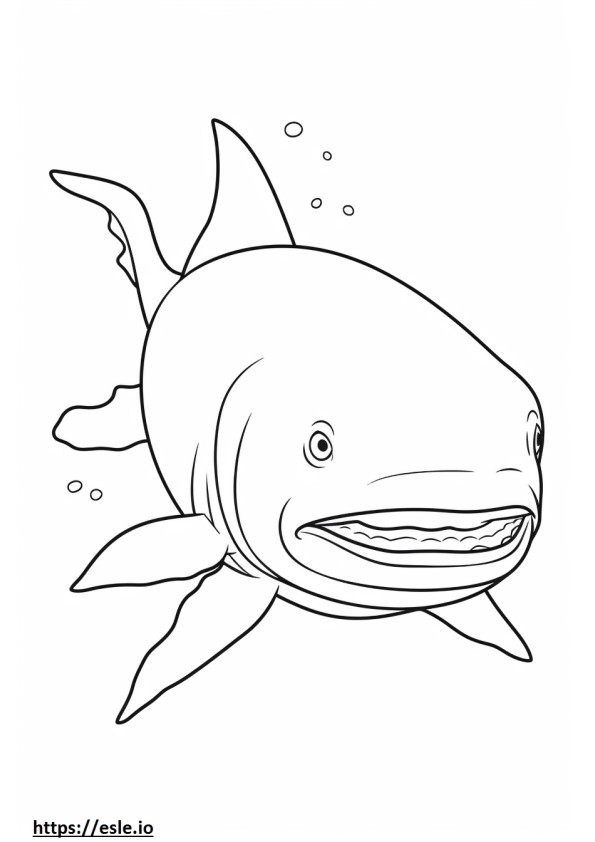 Megamouth Shark Kawaii värityskuva