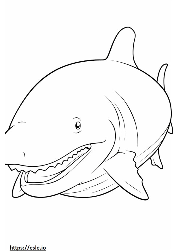 Tiburón bocazas Kawaii para colorear e imprimir