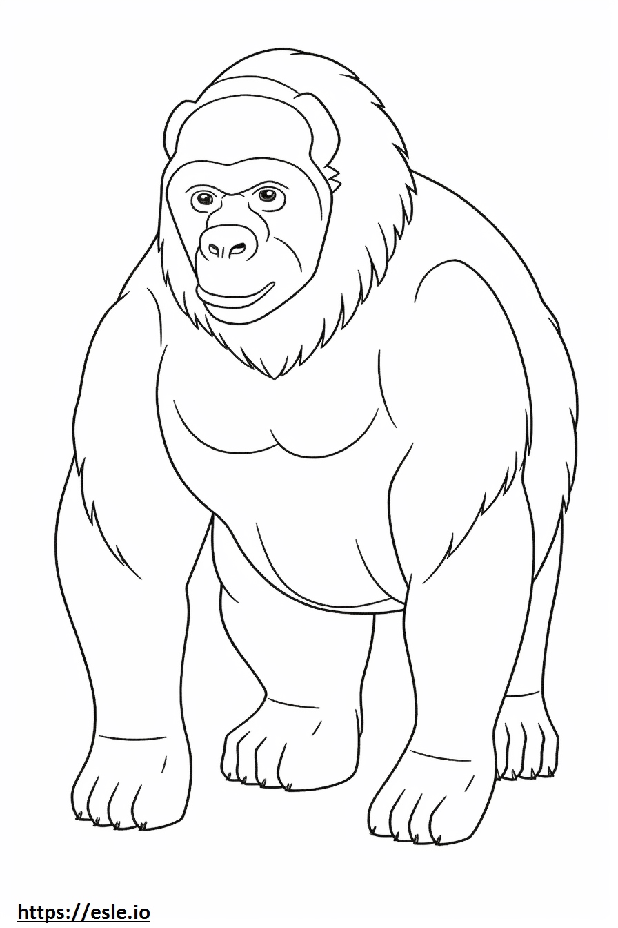 Kawaii Cross River Gorilla Coloring Page for Kids