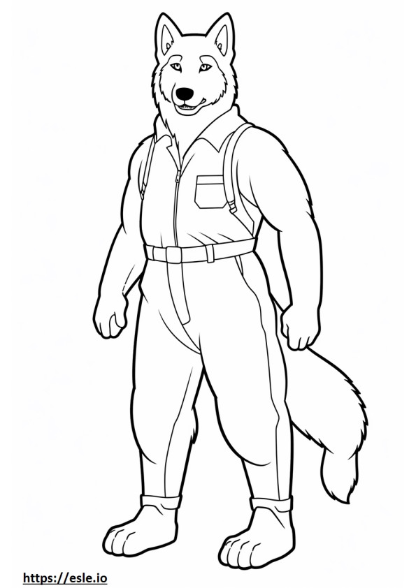 Huskydoodle full body coloring page