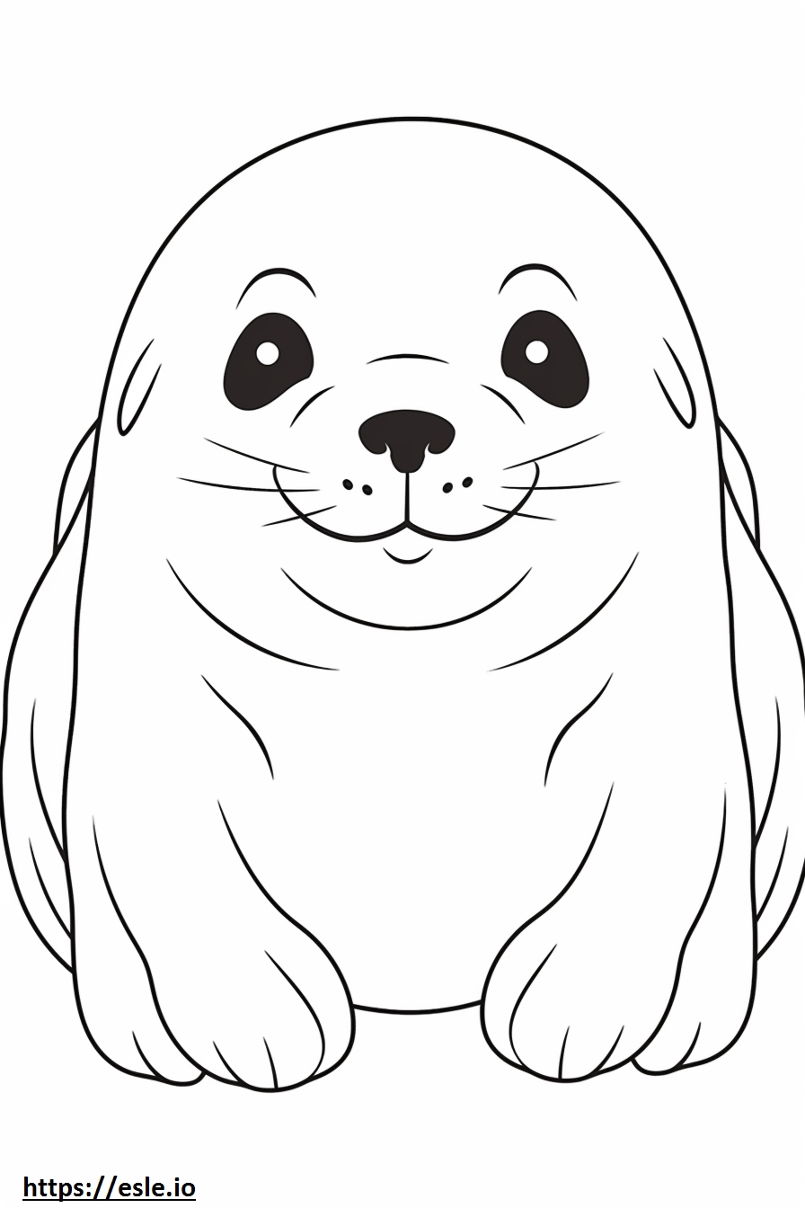 Seal Kawaii coloring page