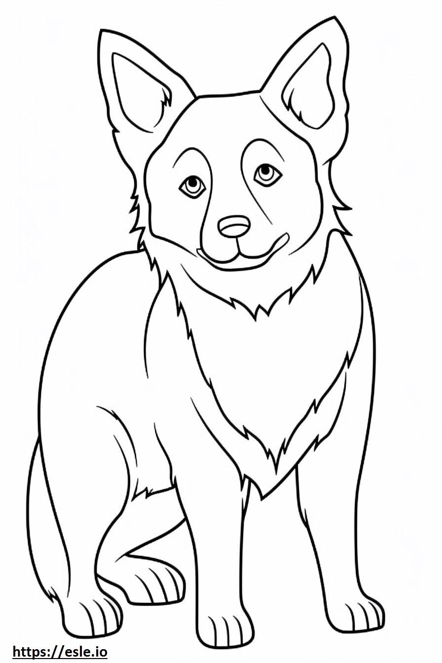 Welsh Corgi Kawaii coloring page