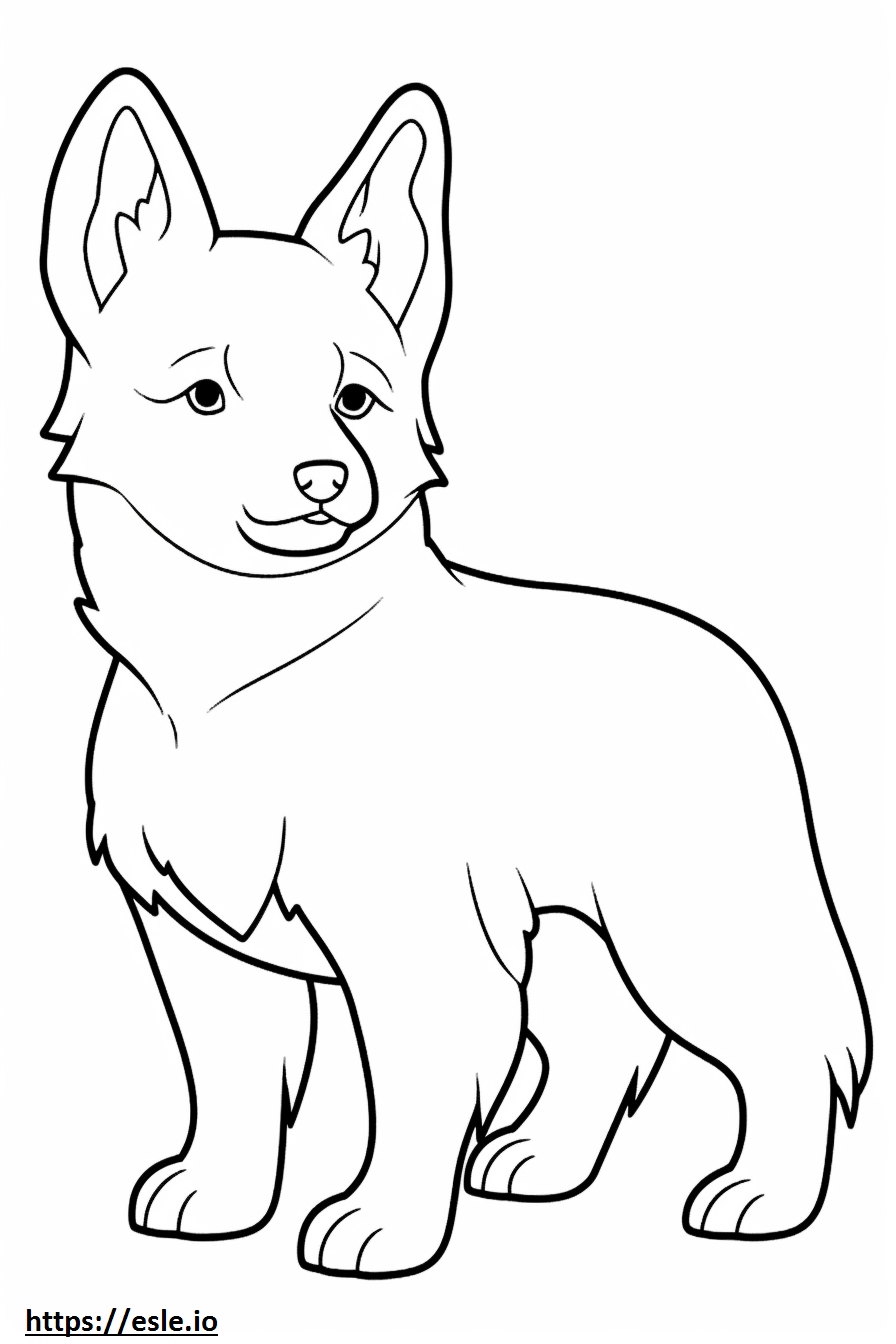 Welsh Corgi Kawaii 2 Coloring Page - Free Printable PDF