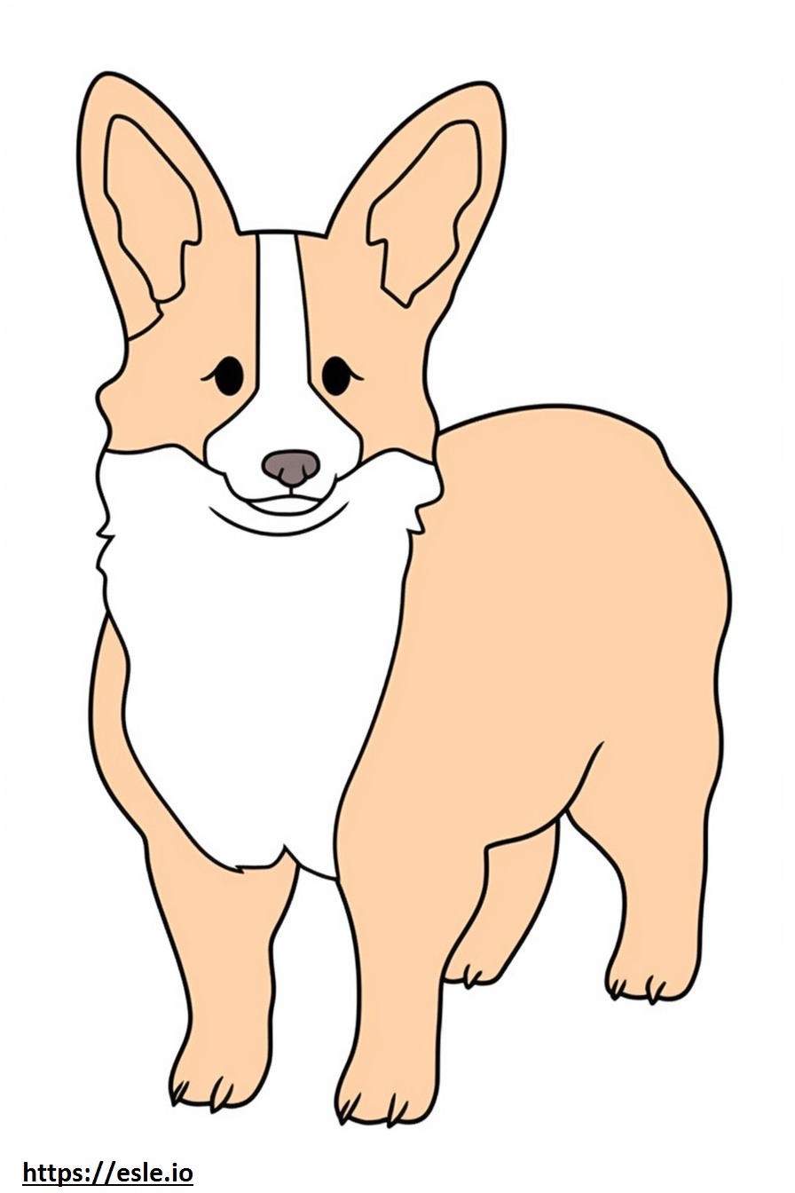 Welsh Corgi Kawaii 3 coloring page