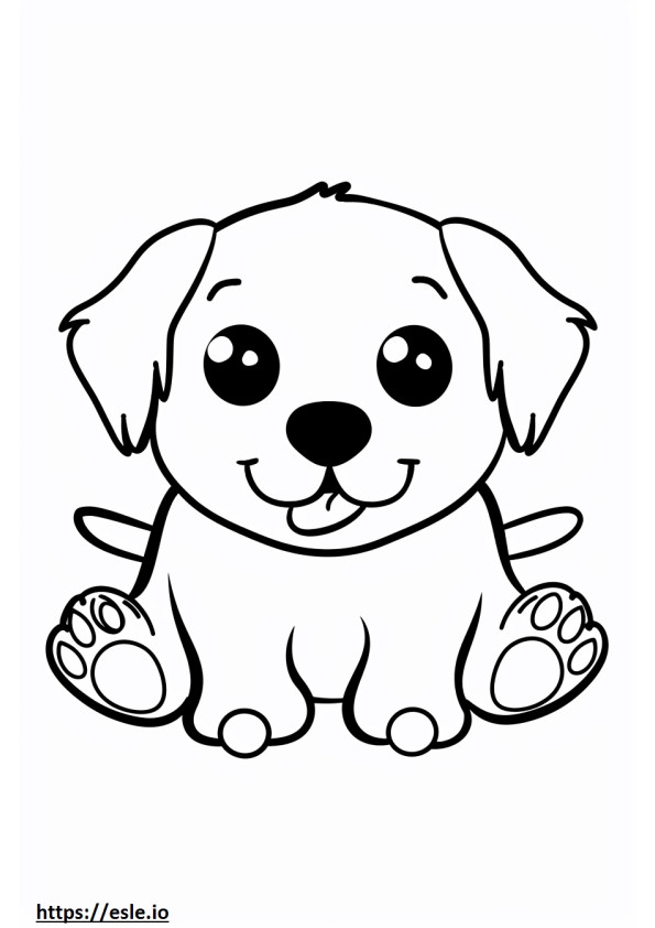 Cute kawaii puppy coloring page