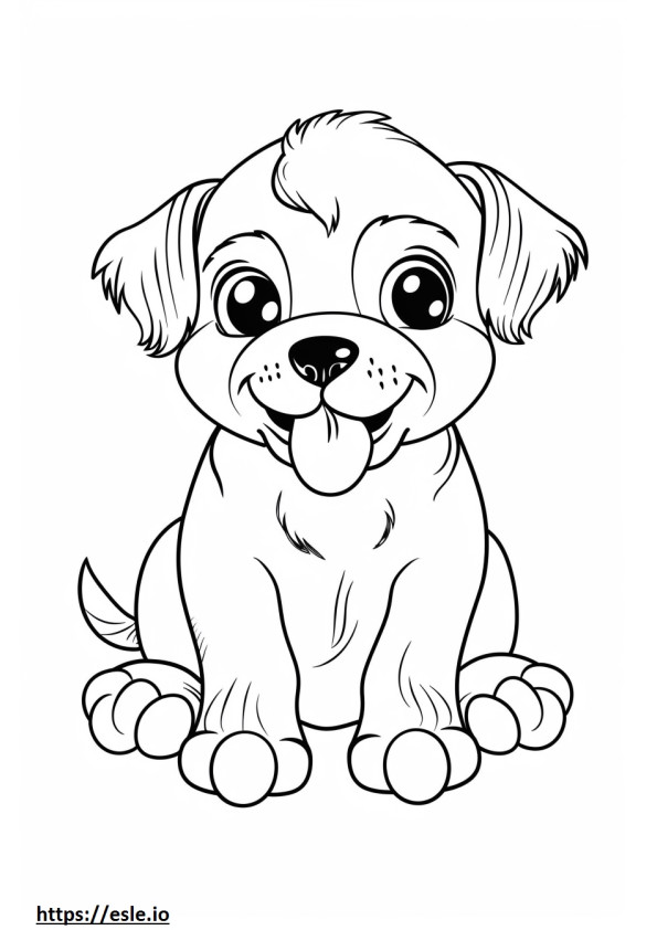 Cute kawaii puppy coloring sheet