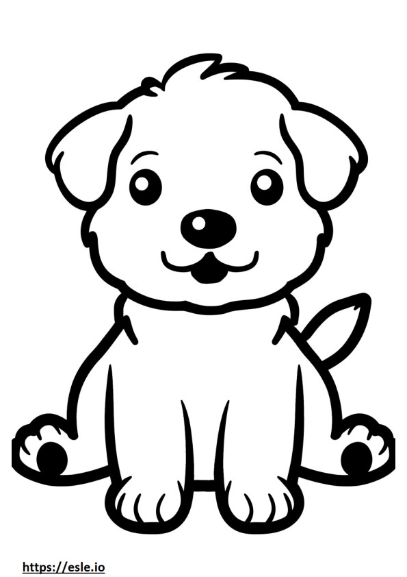 Cute kawaii puppy for coloring