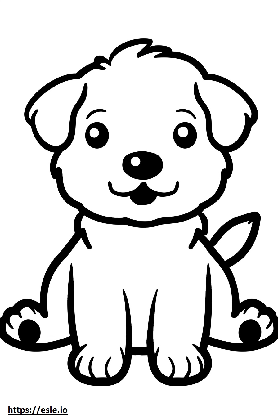 Cute kawaii puppy for coloring