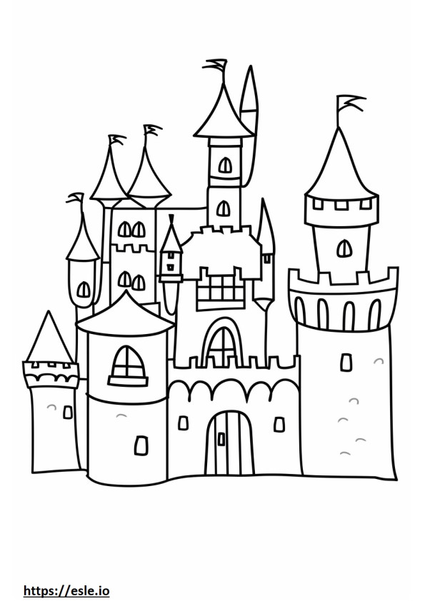 Simple castle coloring sheet