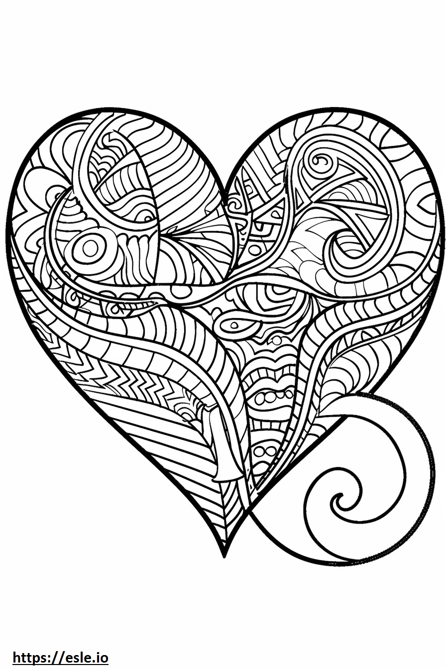 Coeur fantaisie gratuit à imprimer