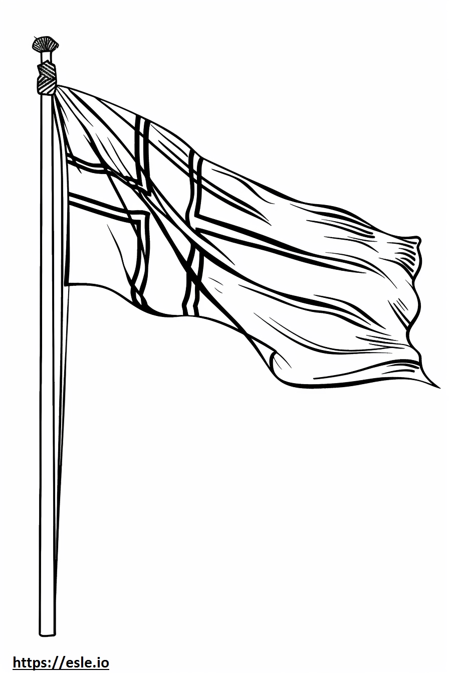 Norwegian flag coloring sheet