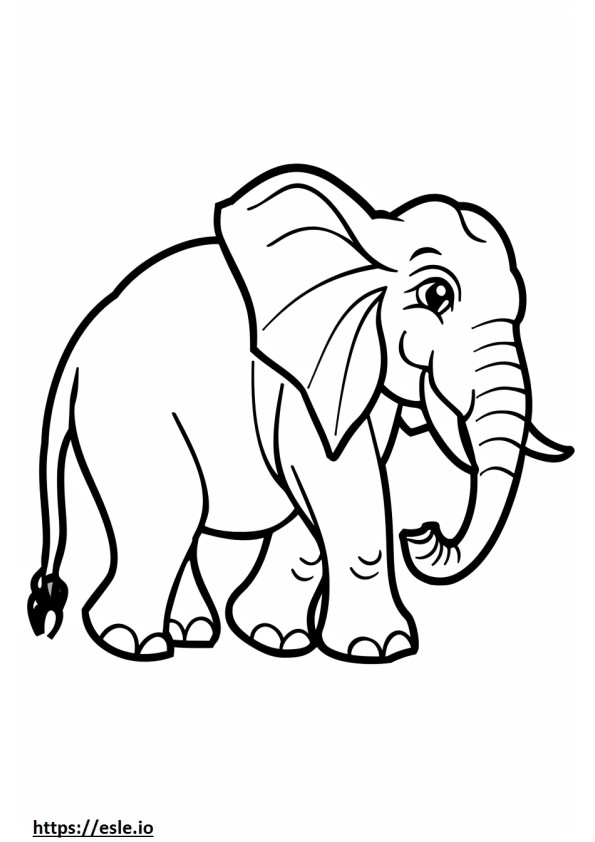 Gajah Asia mewarnai gambar