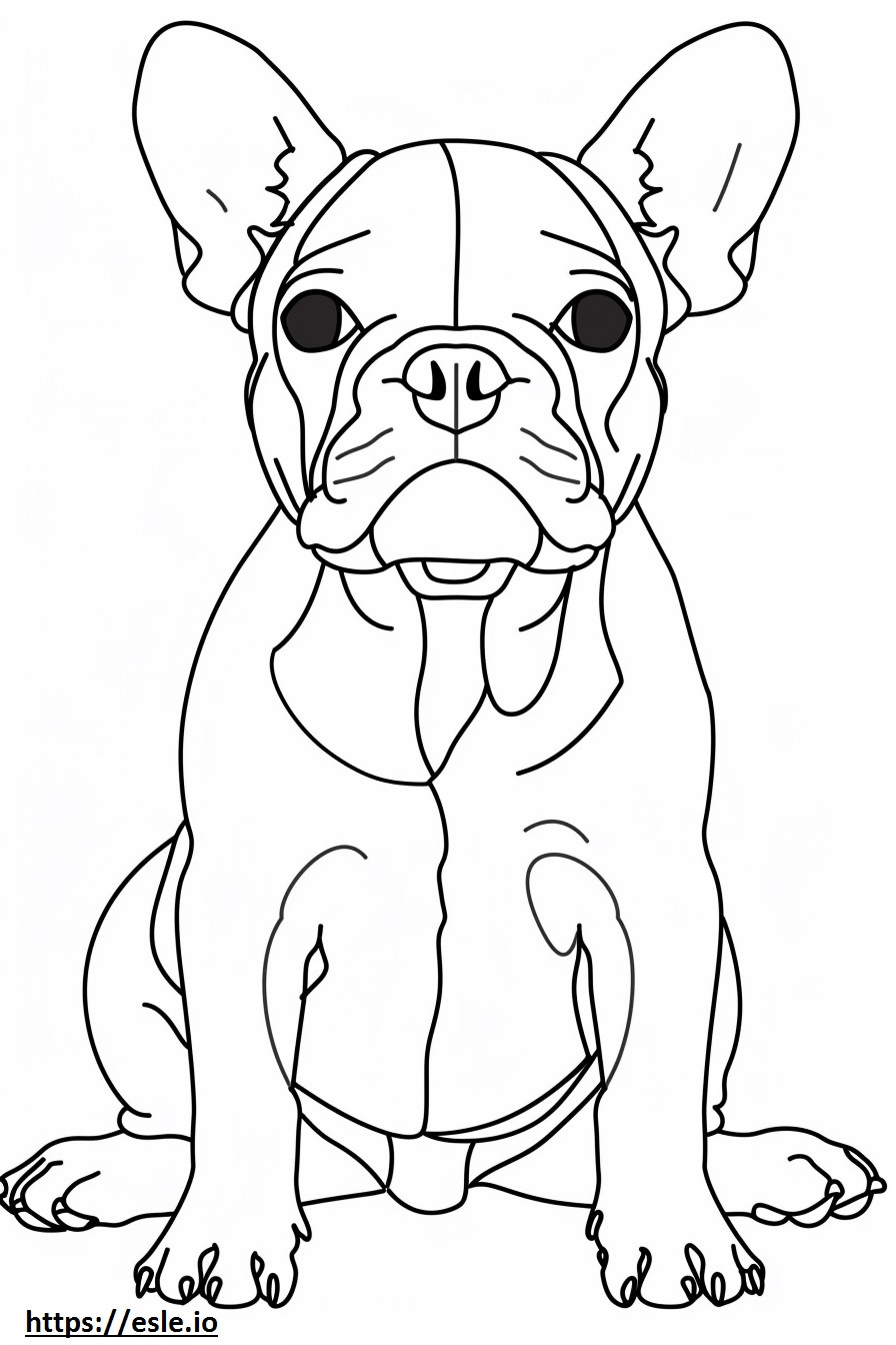 Cute french bulldog coloring page