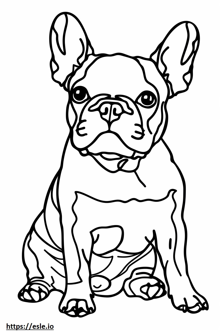 Cute french bulldog coloring sheet