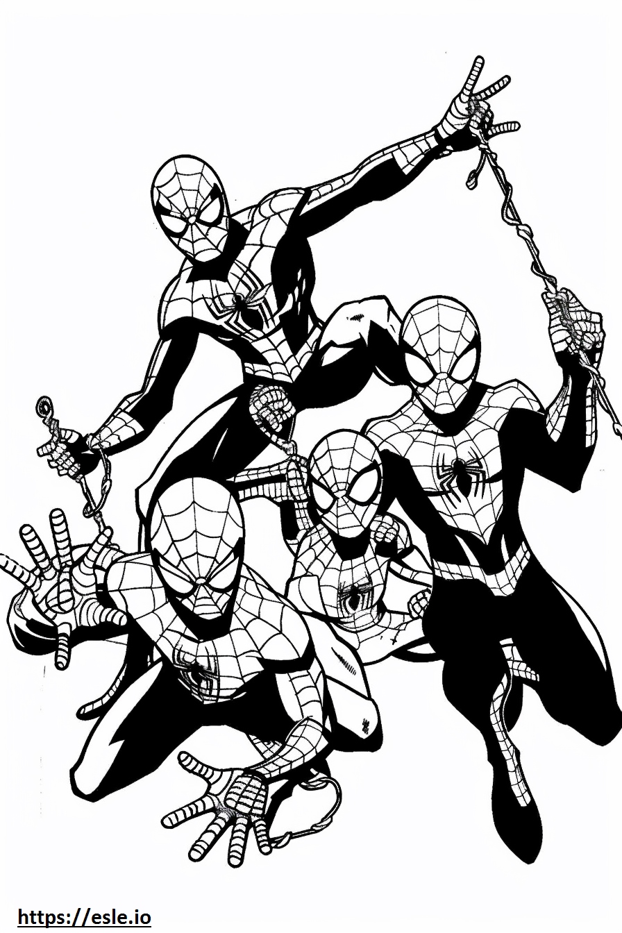 Spidy and friends for coloring