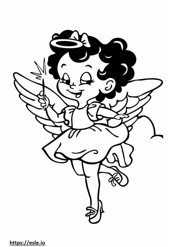 ángel betty boop para colorear e imprimir