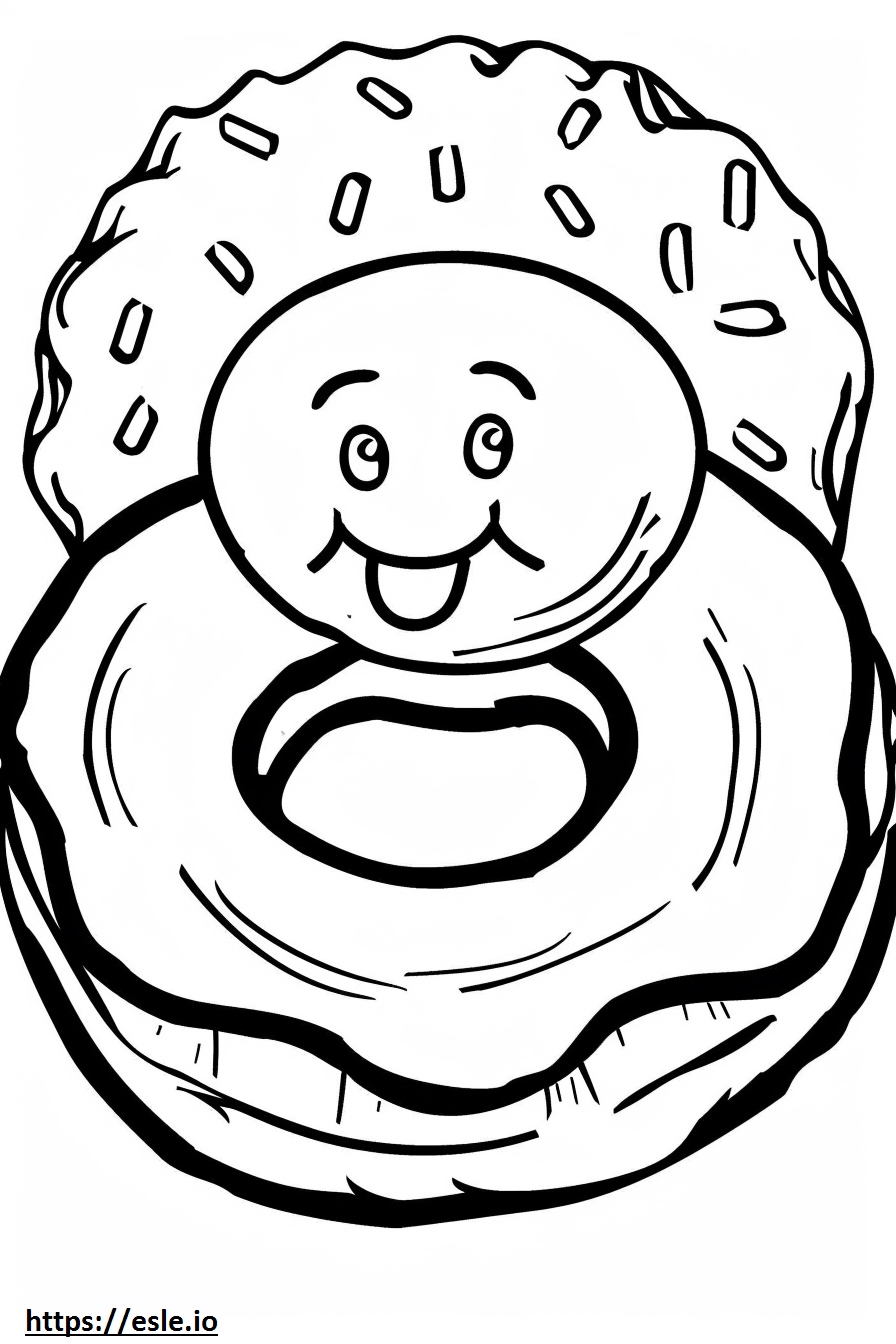 Cute donut coloring page