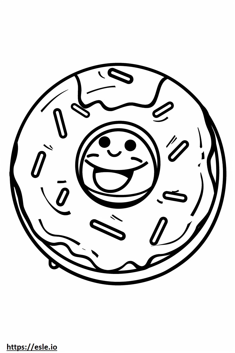 Cute Donut Free Printable Coloring Page