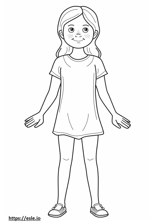 Young girl coloring page