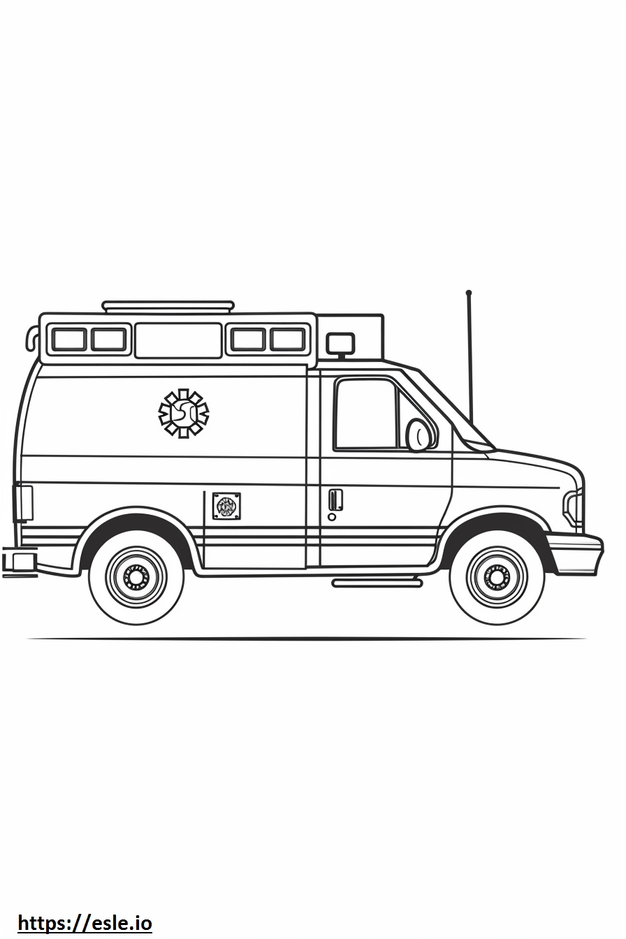 Paramedic ambulance for coloring