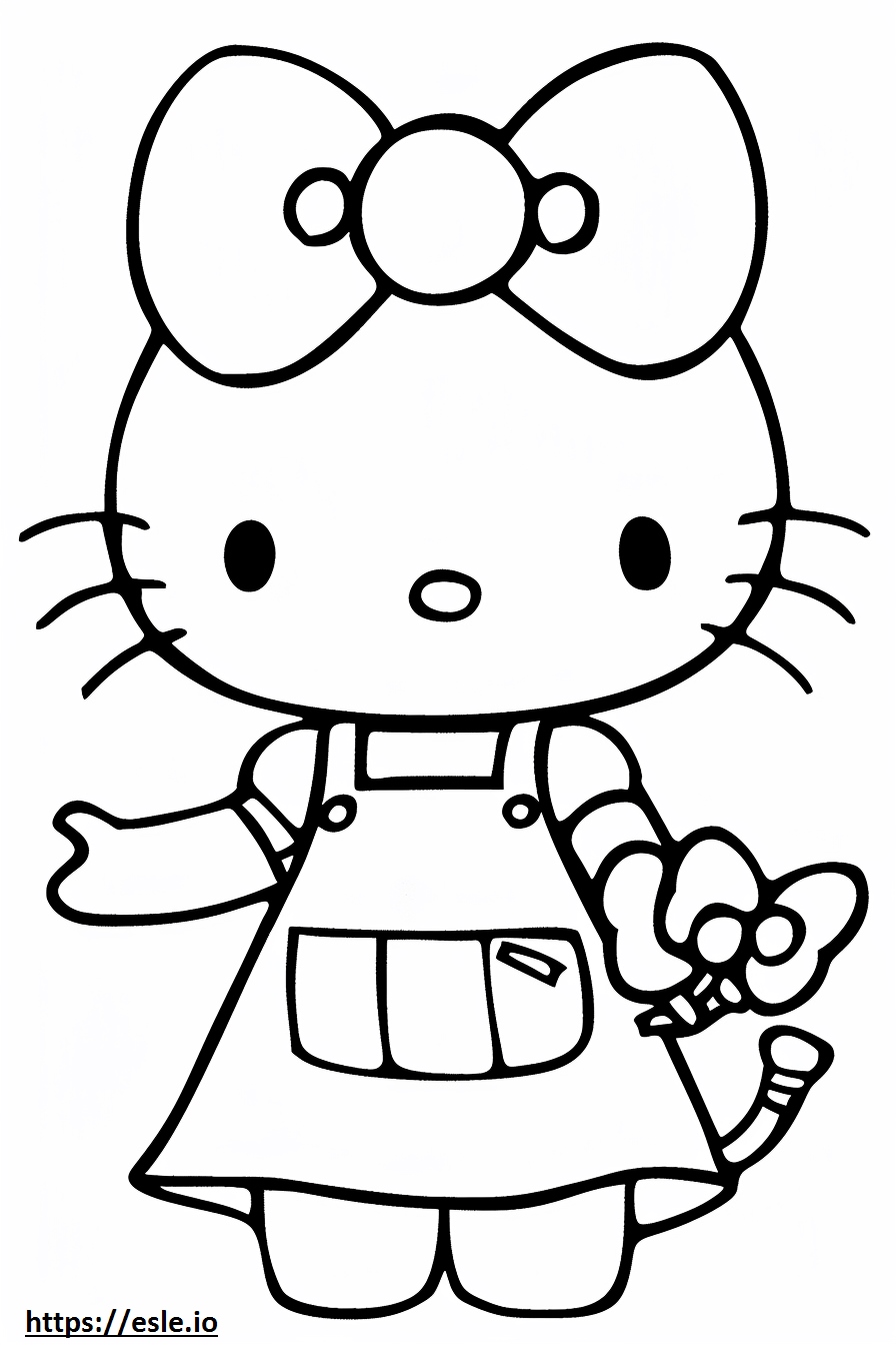 Halo kitty kayu manis gambar mewarnai