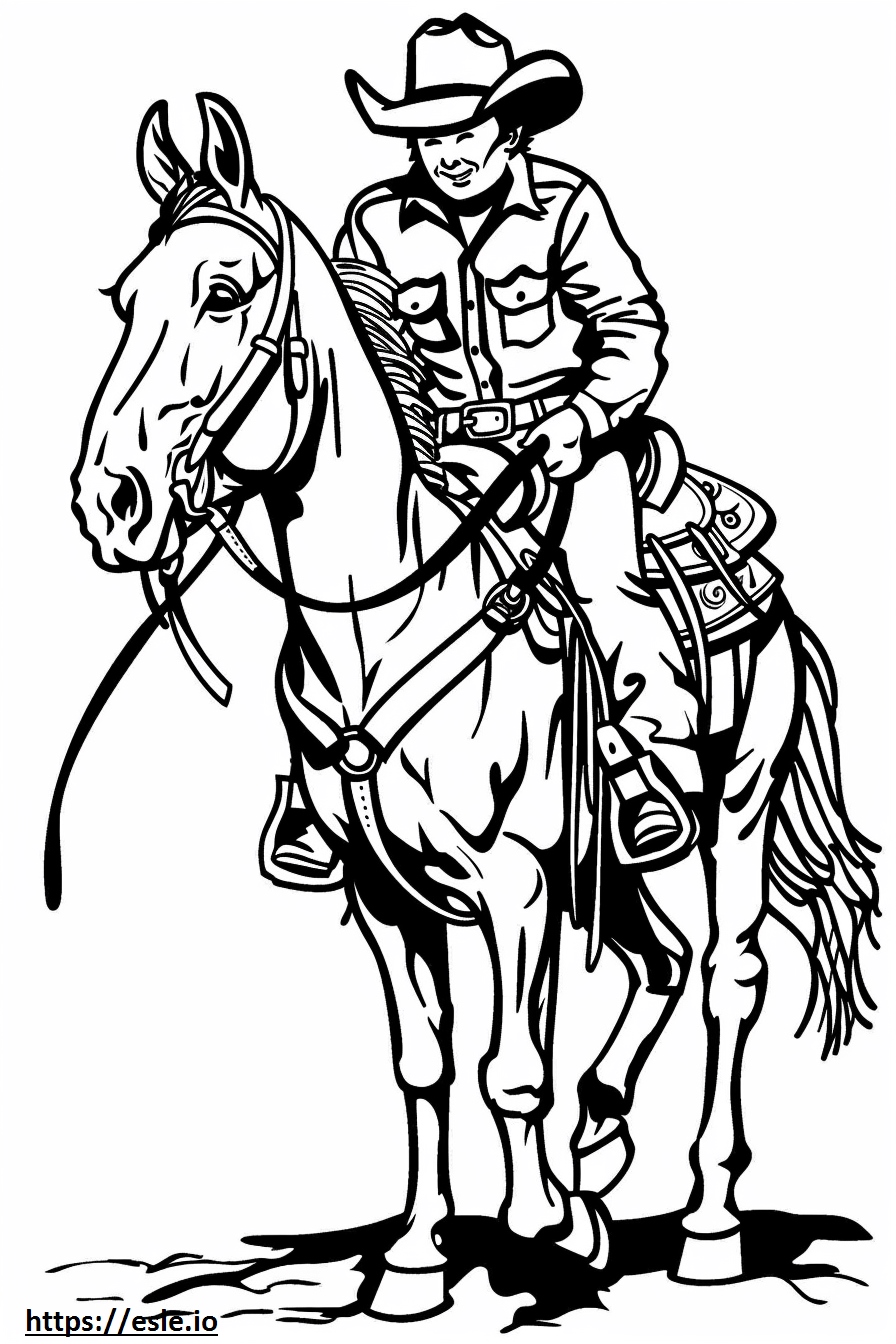Barrel Rider and Horse Coloring Page - Free Printable