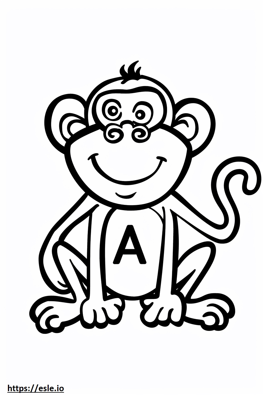 A is for ape coloring page