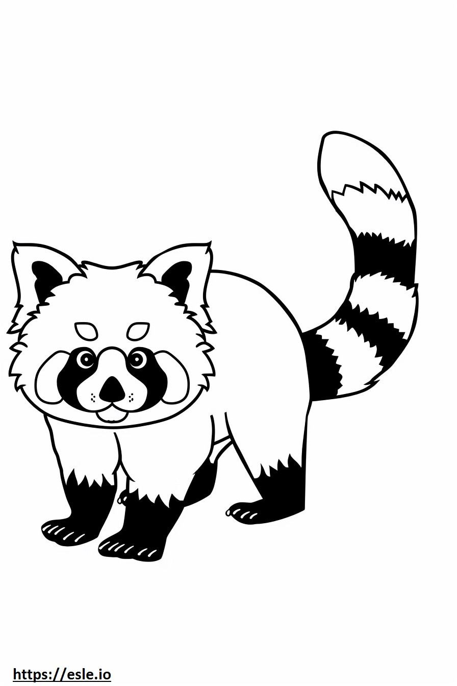 Baby red panda coloring sheet