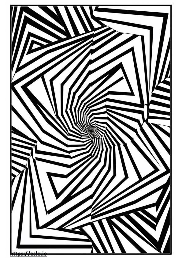 Optical illusion geometric coloring sheet