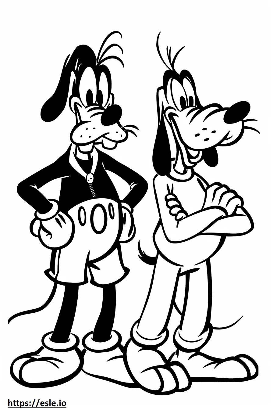 Goofy and Pluto Coloring Page
