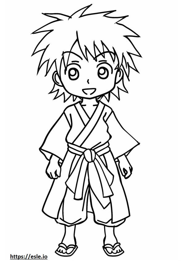 Easy sukuna coloring page