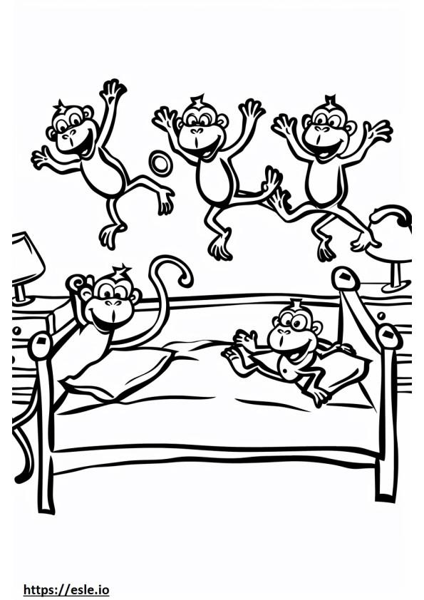 5 monkeys jumping on the bed free printable