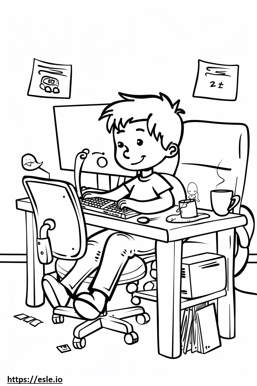 2 Hours or Less of Screen Time Coloring Page
