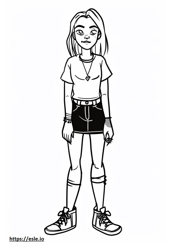 Abune girl punk for coloring