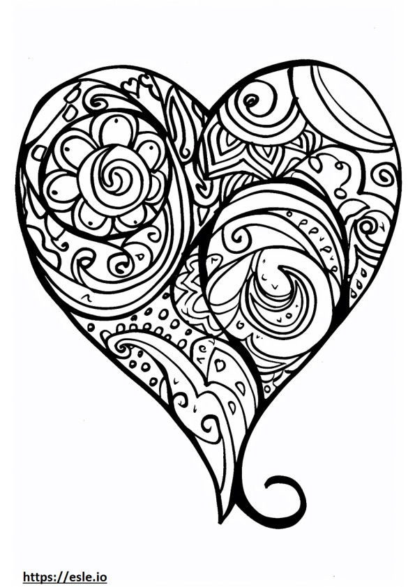 Una pagina a colori dal design semplice per il cuore di Be Mine da colorare